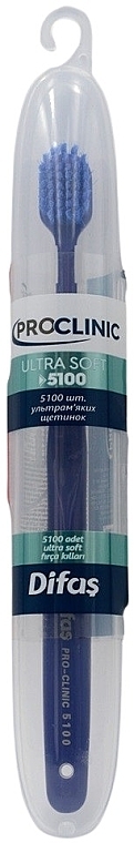 Зубна щітка "Ultra Soft" 512063, темно-синя із синьою щетиною, в кейсі - Difas Pro-Clinic 5100 — фото N3