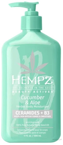 Молочко для тела "Огурец, алоэ, церамиды + В3" - Hempz Cucumber Aloe Herbal Body Moisturizer — фото 500ml