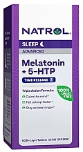 Пищевая добавка для улучшения сна - Natrol Sleep Melatonin + 5-HTP Advanced Time Release — фото N1