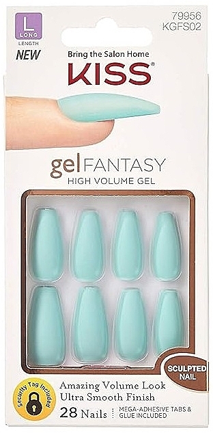 Набор накладных ногтей, размер L, мятные - Kiss Gel Fantasy Sculpted Nails Back It Up — фото N1