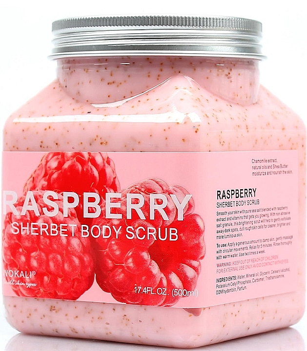 Скраб для тіла "Малина" - Wokali Sherbet Body Scrub Raspberry — фото N1