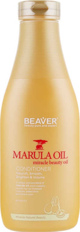 Живильний кондиціонер для сухого і пошкодженого волосся з маслом марули - Beaver Professional Nourish Marula Oil Conditioner — фото N3
