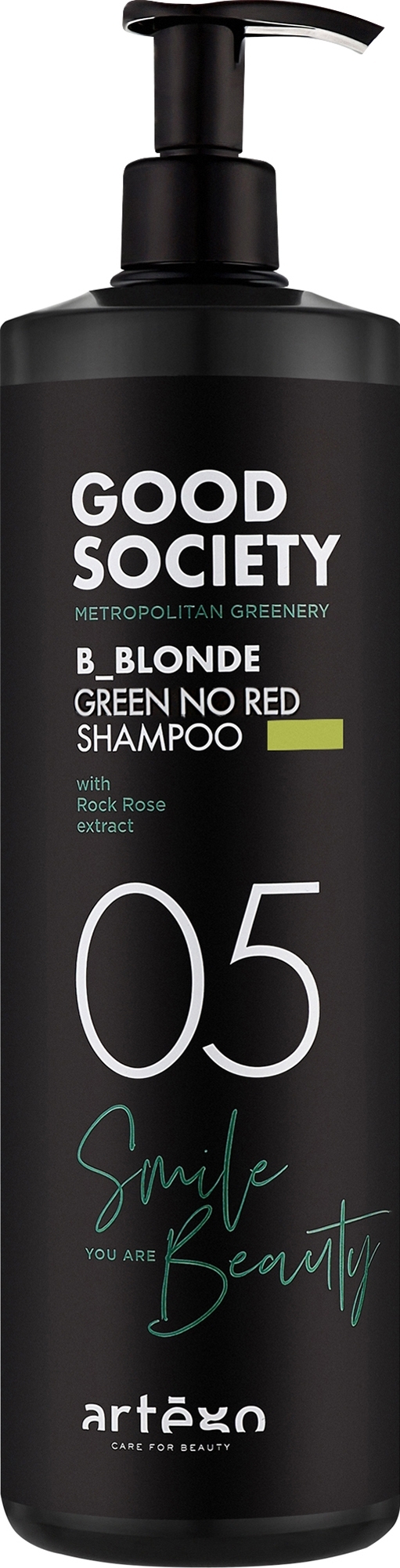 Оттеночный шампунь для светлых волос, 1000 мл - Artego Good Society B_Blonde 05 Shampoo — фото Green No Red