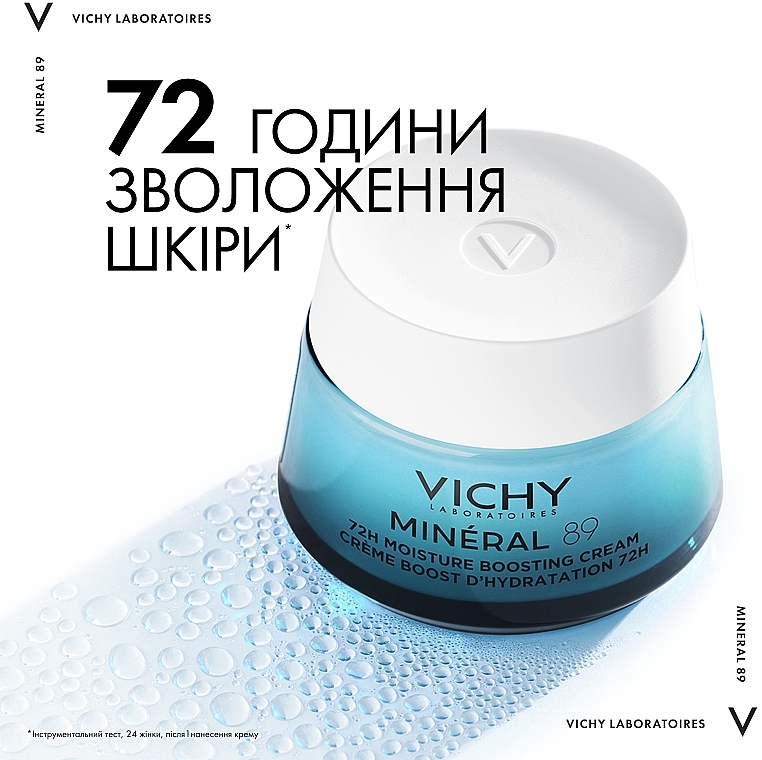 Легкий крем для всіх типів шкіри обличчя, зволоження 72 години - Vichy Mineral 89 Light 72H Moisture Boosting Cream — фото N3