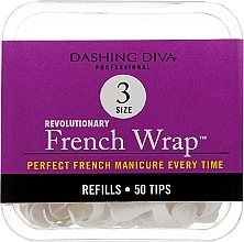 Типсы узкие "Френч Смайл" - Dashing Diva French Wrap White 50 Tips (Size-3) — фото N1