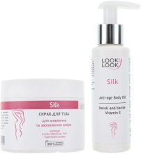 Духи, Парфюмерия, косметика Набор "Silk" - Looky Look Silk (b/oil/100ml + scr/350g)