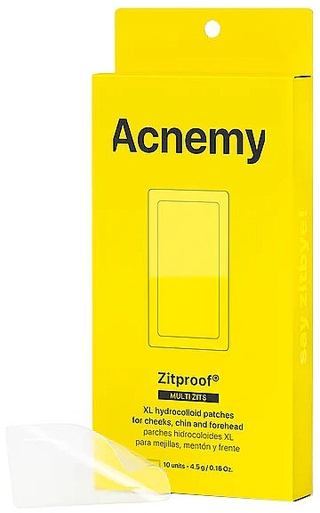 Гидроколлоидные пластыри размера XL для щек, подбородка и лба, 10 шт. - Acnemy Zitproof Multizits — фото N1