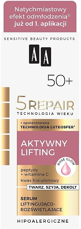 УЦЕНКА Лифтинг-сыворотка для лица - AA Cosmetics Technologia Wieku 5Repair 50+ Serum * — фото N2