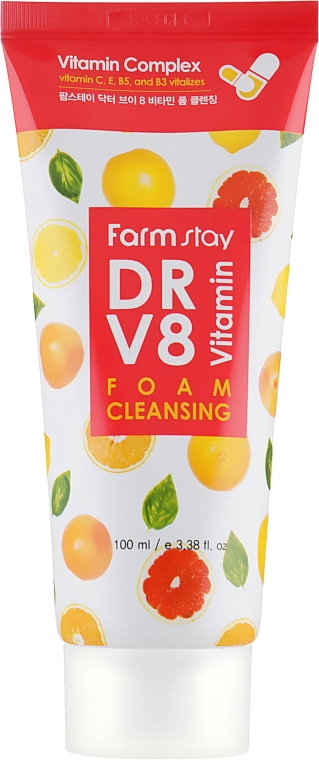 Вітамінна пінка для очищення шкіри - FarmStay DR.V8 Vitamin Foam Cleansing — фото N2