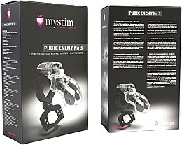 Пояс верности с замком и электростимуляцией - Mystim Pubic Enemy No 3 with Ball Squeezer — фото N5