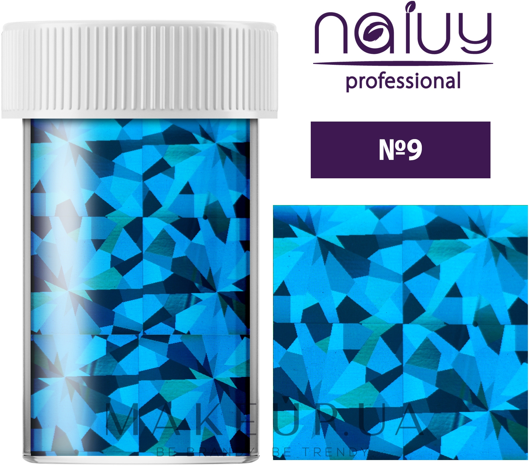 Фольга переводная "Битое стекло" - Naivy Professional — фото 9 - Голубой