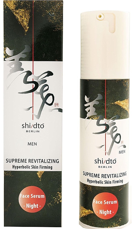 Укрепляющая ночная сыворотка для лица - Shi/dto Men Supreme Revitalizing Hyperbolic Skin Firming Night Serum With Antioxidant-Rich Chronoline And Lactic Acid — фото N1