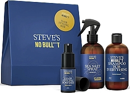 Парфумерія, косметика Набір - Steve's No Bull***t Hair Styling Box (shmp/250ml + h/spray/250ml + h/powder/35ml)