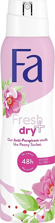 Дезодорант спрей "Сорбет і півонія" - Fa Fresh & Dry Deodorant