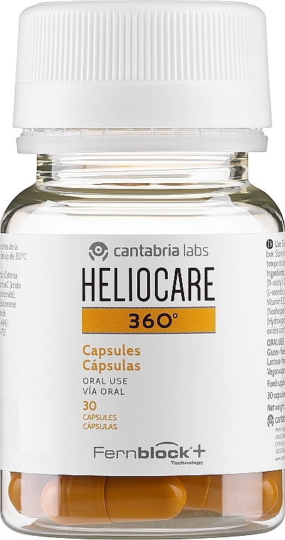 Капсулы для защиты кожи от фотостарения - Cantabria Labs Heliocare 360 Capsules — фото N1