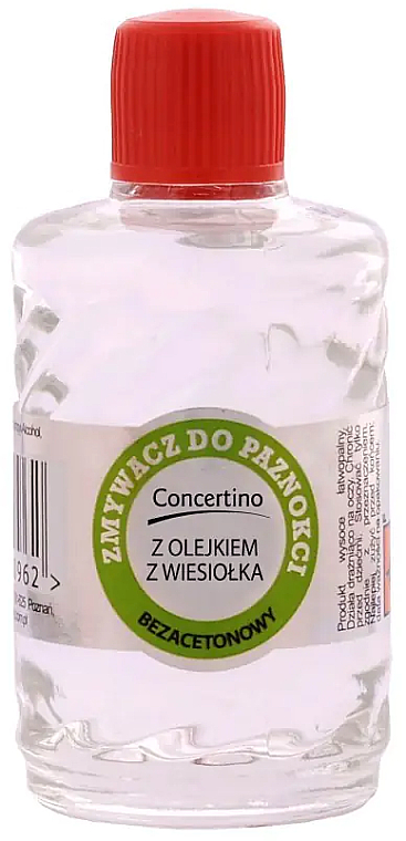 Жидкость для снятия лака с маслом примулы вечерней, без ацетона - Concertino — фото N1