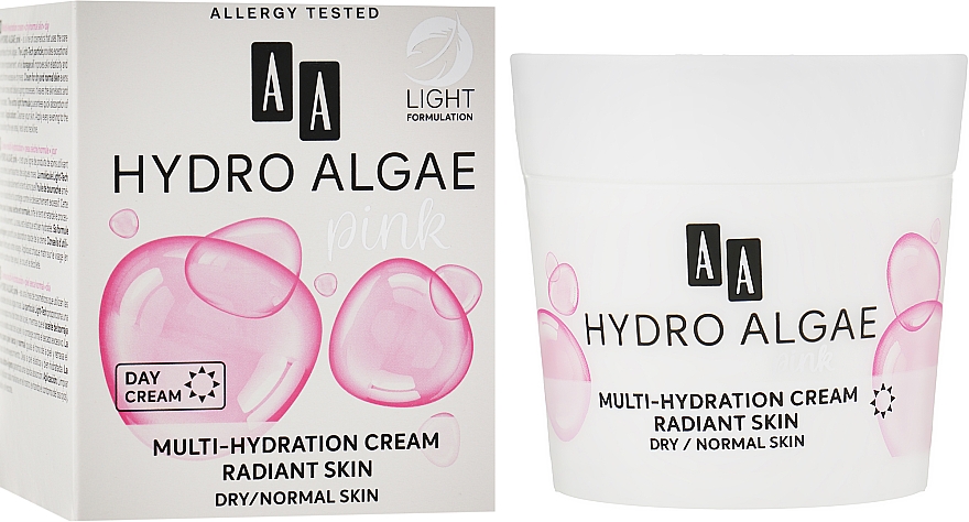 Денний мультизволожувальний крем для сухої й нормальної шкіри - АА Hydro Algae Pink Cream — фото N2