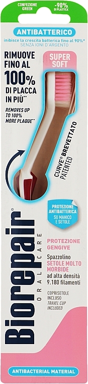 Зубна щітка "Досконале чищення" для захисту ясен, ультрам'яка, червона з білим - Biorepair Super Soft