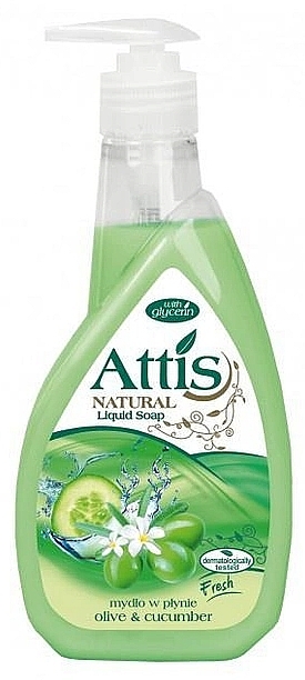 Жидкое мыло для рук "Олива и огурец" - Attis Olive & Cucumber Liquid Soap — фото N1