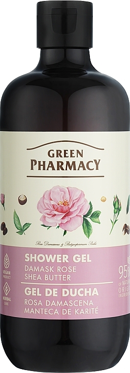 Гель для душу "Дамаська троянда та масло ши" - Зелена Аптека