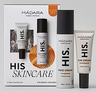 Набор для ухода за лицом - Madara Cosmetics HIS Skincare 2-Step Face Routine Set (f/cr/50ml + eye/cr/17ml) — фото N1