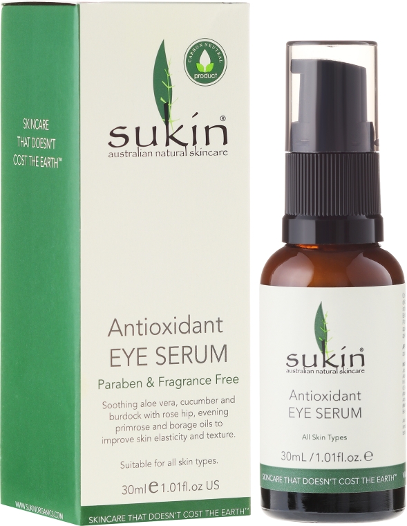 Сыворотка для кожи вокруг глаз - Sukin Antioxidant Eye Serum