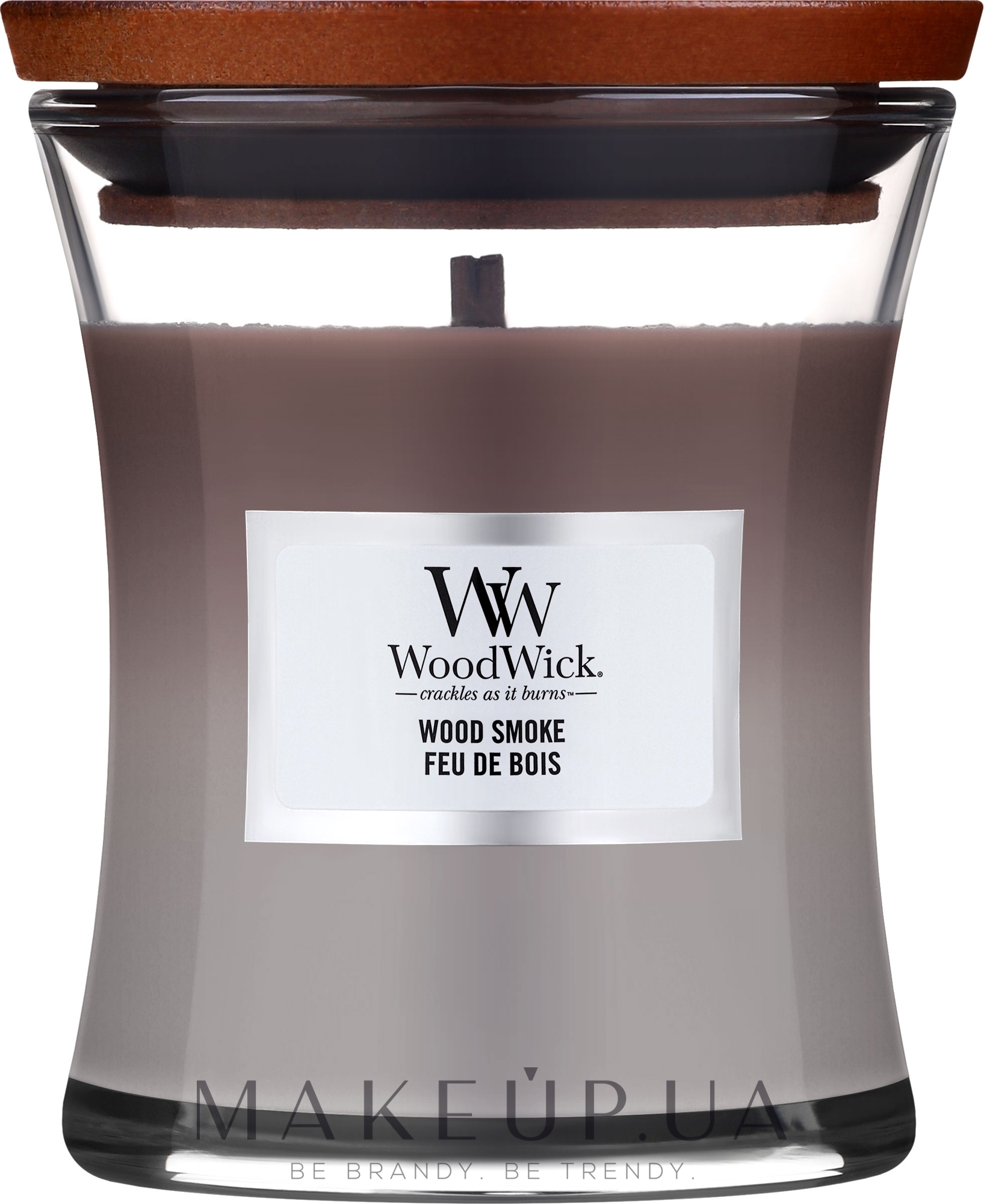 Ароматична свічка у склянці - WoodWick Hourglass Candle Wood Smoke — фото 85g