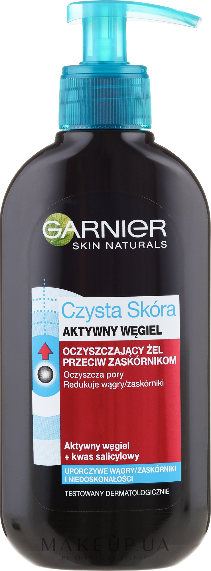 Очищающий гель против чёрных точек и прыщей - Garnier Skin Naturals Pure Skin Intensive Active Charcoal Gel — фото 200ml