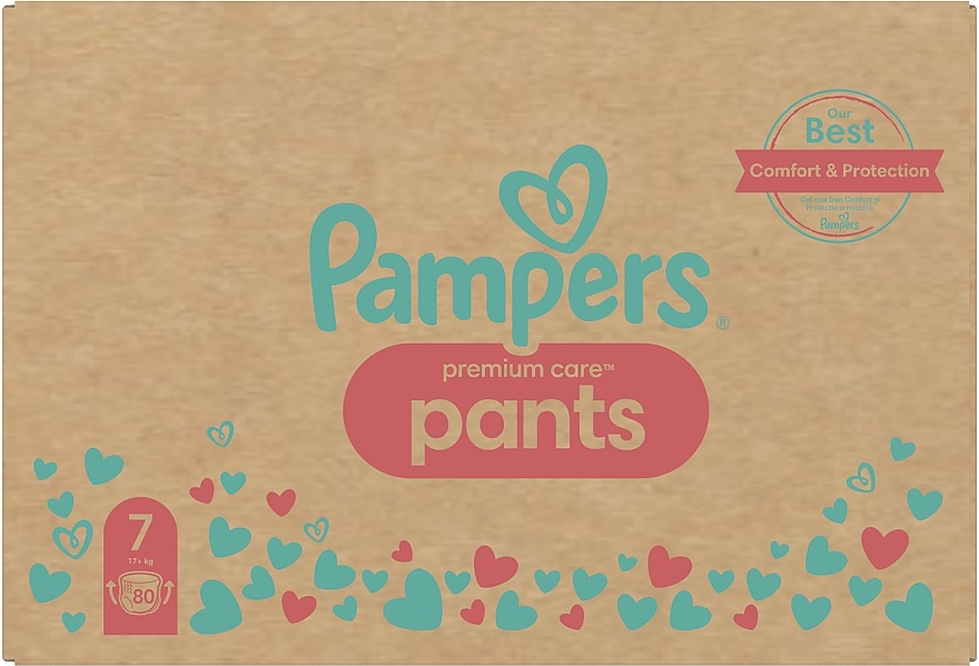 Подгузники-трусики Premium Care Pants, размер 7, 17+ кг, 80 шт. - Pampers — фото N2