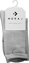 Жіночі високі однотонні шкарпетки, світло-сірі - Moraj — фото N1