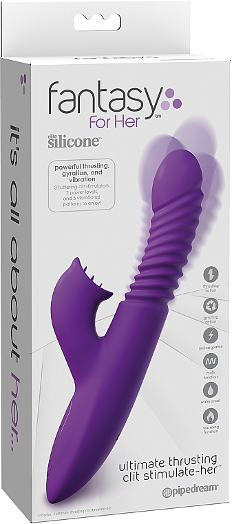 Вибратор - Pipedream Fantasy For Her Ultimate Thrusting Clit Stimulate Purple — фото N1