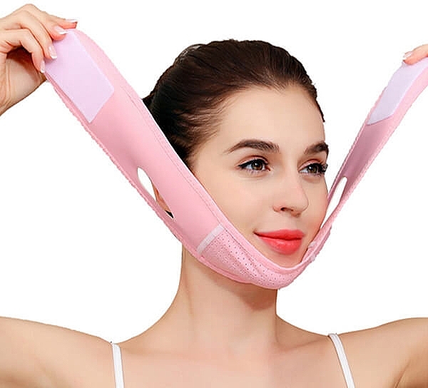 Маска, моделирующая овал лица дышащая, розовая - Yeye V-line Mask — фото N2