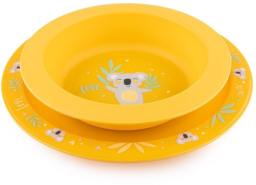 Набор посуды, 2 предмета "Exotic Animals", желтый - Canpol Babies — фото N1