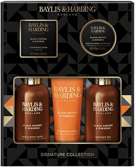 Набор, 5 продуктов - Baylis & Harding Black Pepper & Ginseng Perfect Grooming Pack Gift Set — фото N1