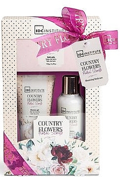 Набір - IDC Institute Country Flowers Set (sh/gel/100 ml + b/lot/80 ml + b/salt/150 g) — фото N1