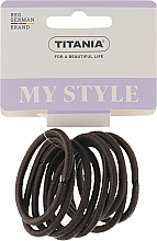 Зажим для волосся, еластичний, 4 мм, 9шт, сірий - Titania — фото N1