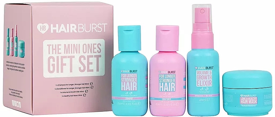 Набор для роста и укрепления волос - Hairburst The Mini Ones Gift Set (shm/60ml + cond/60ml + spr/40ml + mask/30ml)  — фото N1