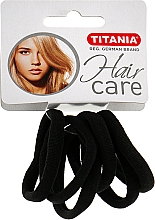 Резинка для волос маленькая, черная, 6шт - Titania — фото N1