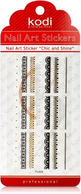 Наклейки для дизайна ногтей - Kodi Professional Nail Art Stickers FL025