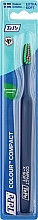Зубная щетка, сверхмягкая, синяя с зеленой щетиной - TePe Colour Compact X-Soft Gul — фото N1