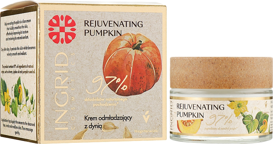 Крем для обличчя з насінням гарбуза + жожоба + мед - Ingrid Cosmetics Vegan Rejuvenating Pumpkin — фото N2