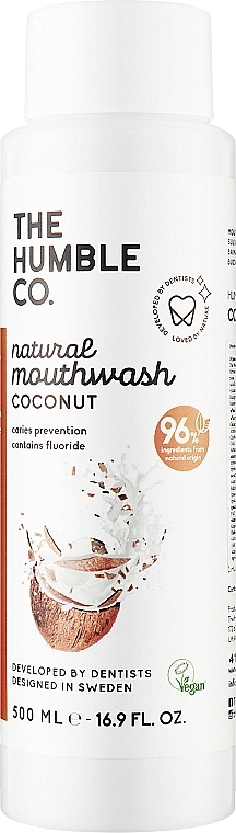 Натуральний ополіскувач для ротової порожнини "Кокос" - The Humble Co Natural Mouthwash Coconut — фото N1