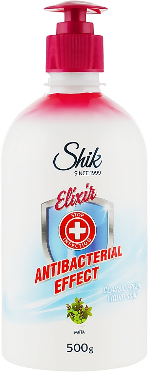 Мыло жидкое "Классическая свежесть" с антибактериальным эффектом, в полимерной бутылке - Shik Elixir Antibacterial Effect Classic Fresh Liquid Soap — фото N1