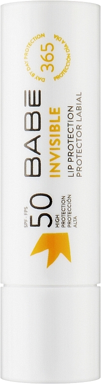 Ультразахисний невидимий бальзам-стік для губ SPF 50 - Babe Laboratorios Sun Protection Invisible Lip Protection — фото N1