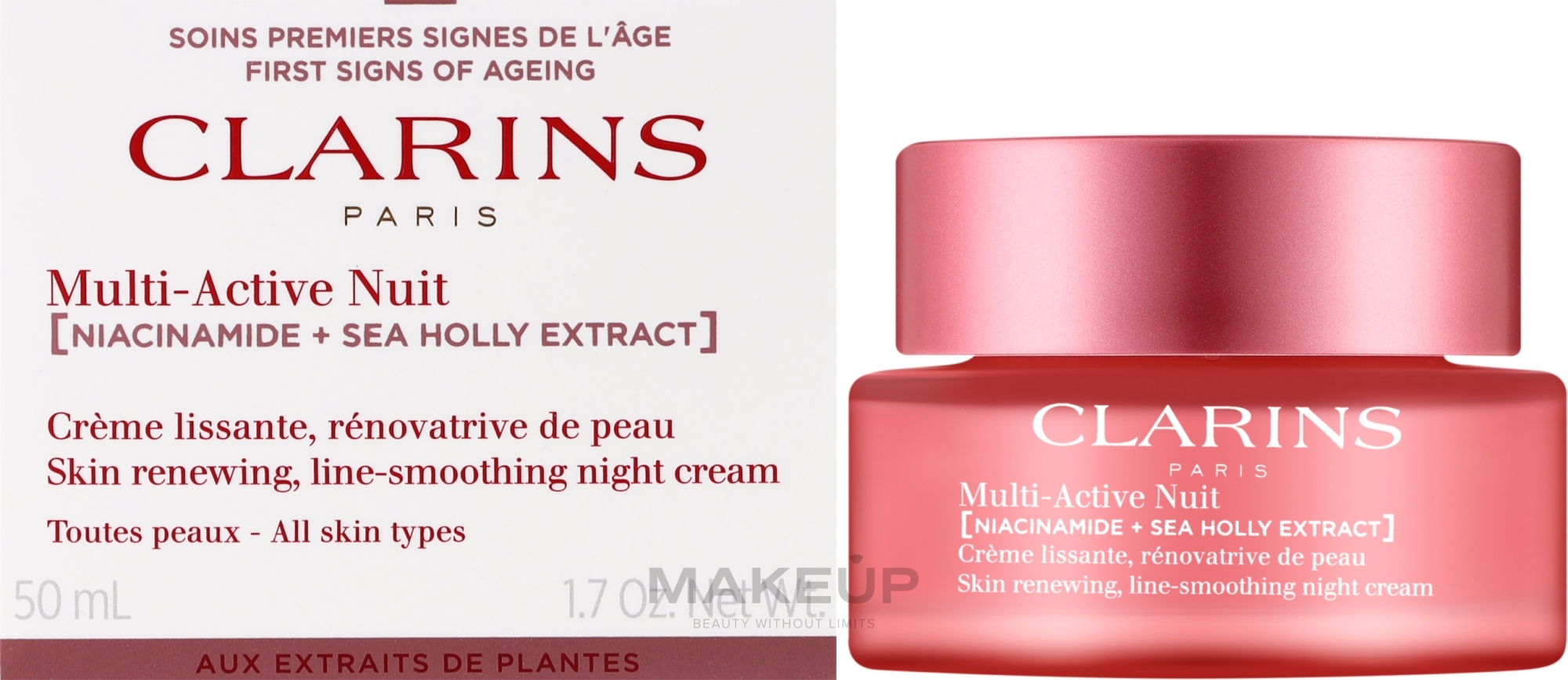 Ночной крем для всех типов кожи - Clarins Multi-Active Jour Niacinamide+Sea Holly Extract Glow Boosting Line-Smoothing Night Cream — фото 50ml