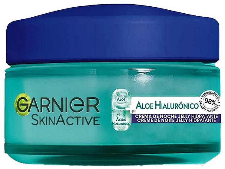 Нічний зволожувальний крем для обличчя - Garnier Skin Active Hyaluronic Aloe Moisturizing Jelly Night Cream — фото N2