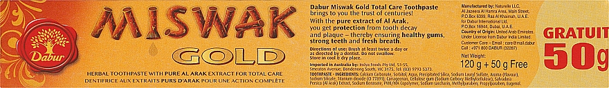 Зубная паста "Комплексный уход" - Dabur Miswak Gold — фото N3