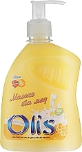 Косметическое жидкое крем-мыло "Молоко и мед" с дозатором - Olis — фото N1