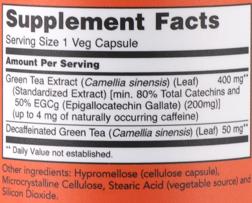 Экстракт зеленого чая, EGCg 400 мг - Now Foods EGCg Green Tea Extract — фото N2