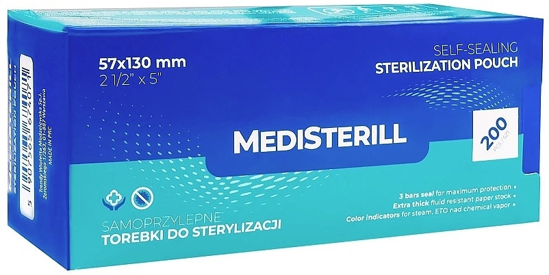 Самозапечатывающийся пакет для стерилизации инструментов в автоклаве, 5.7 x 13 см - MediSterill Self-Sealing Sterelization Pouch — фото N1